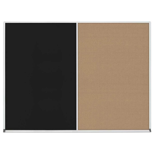 Triple Door Radius Corkboard, 96"x48", Sat, UV7006RC-SATIN-CORK